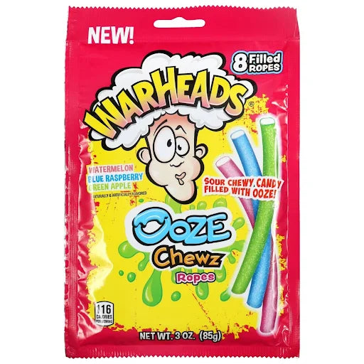 Warheads Ooze Chews Candy Ropes 3 oz image 0