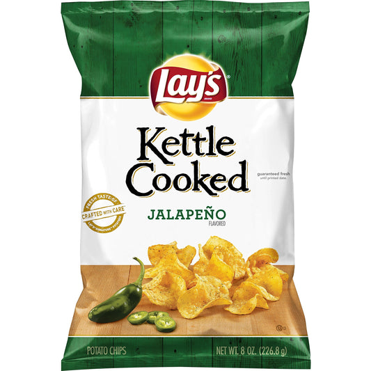 Lay's Kettle Cooked Jalapeño Flavored Potato Chips 8 oz image 0