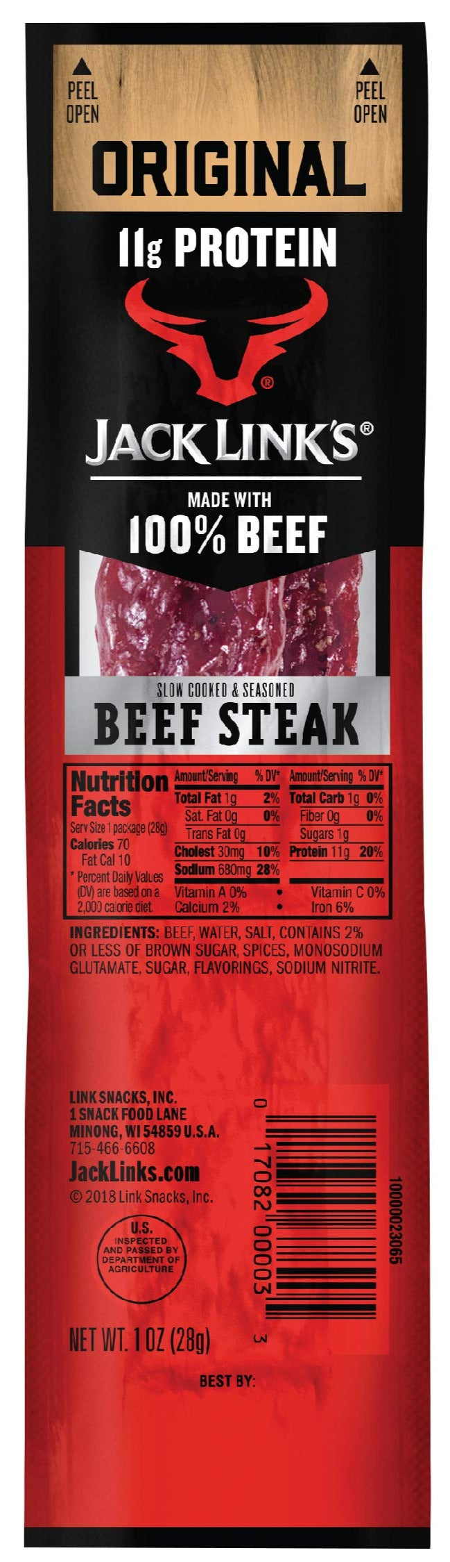 Jack Links Premium Cuts Beef Steak, Original 1 oz image 0